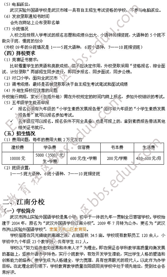 武汉实验外国语学校2010年招生指导3