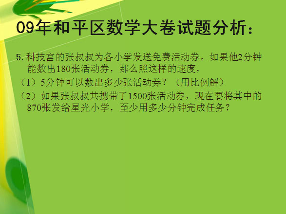 2009年各区大卷考试数学易错试题展示6