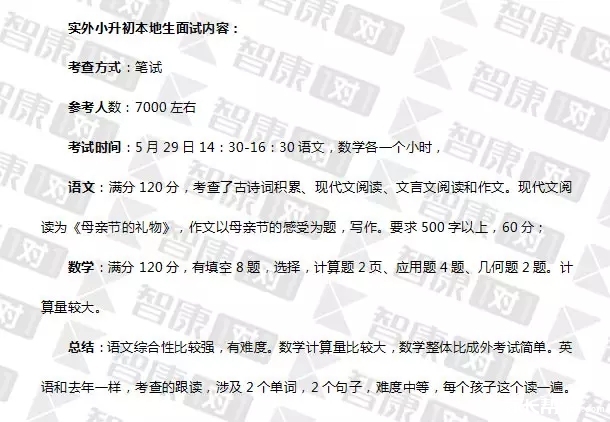 成都私立学校2016小升初招考人数及面谈内容汇总3