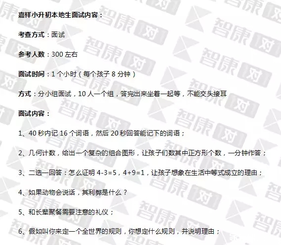 成都私立学校2016小升初招考人数及面谈内容汇总6
