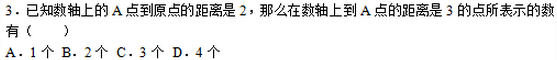 2016年杭州小升初数学数轴3