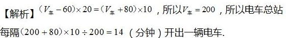 2016年杭州小升初数学行程问题之发车问题4