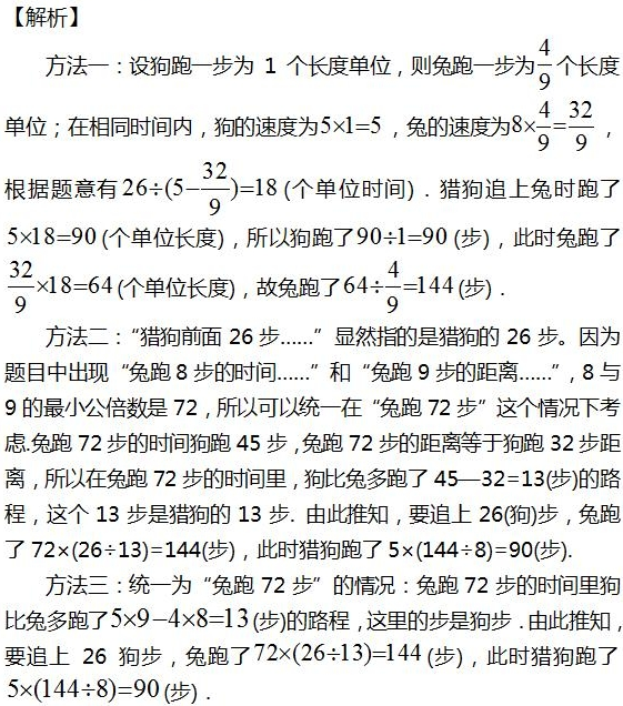 2016年杭州小升初数学行程问题之猎狗追兔3
