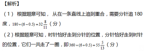 2016年杭州小升初数学行程问题之时针分针2