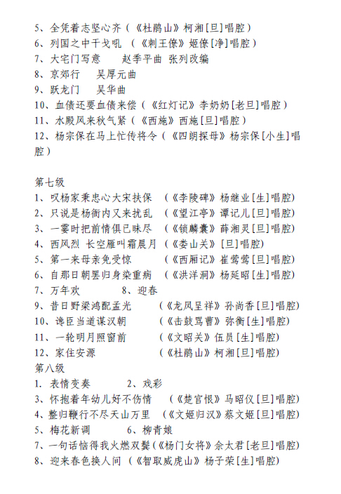 青岛艺术水平考试器乐类京胡考试曲目要求3